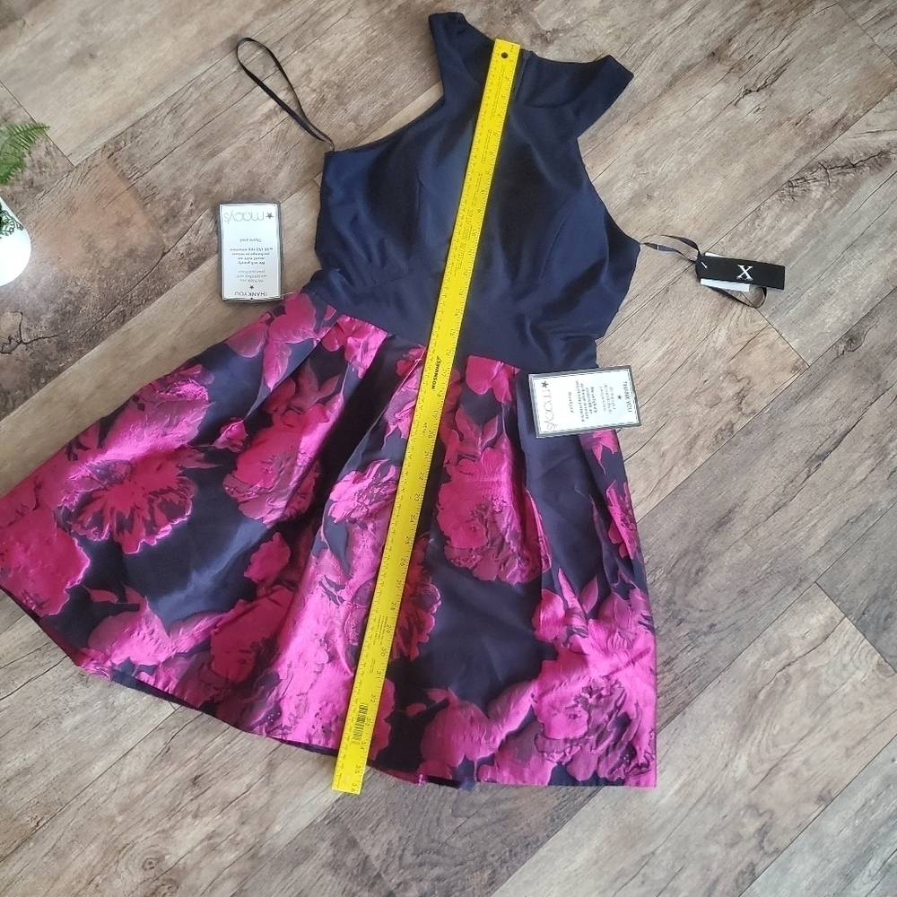 X by Xscape Navy Fuchsia Sleeveless Cocktail Party Dress Size 10 NWT - Picture 13 of 15